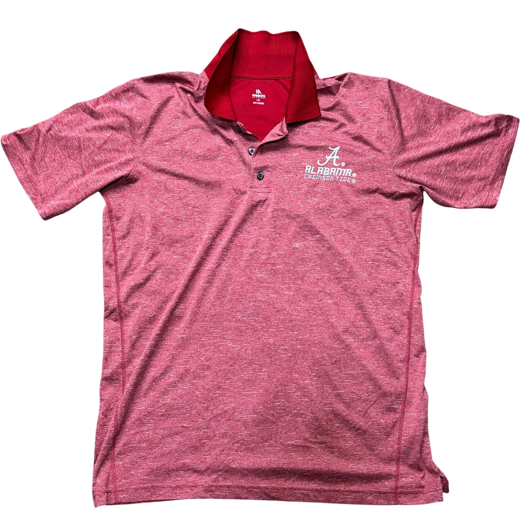 University Of Alabama Crimson Tide Polo Shirt Light Dark Red Heathered Size L