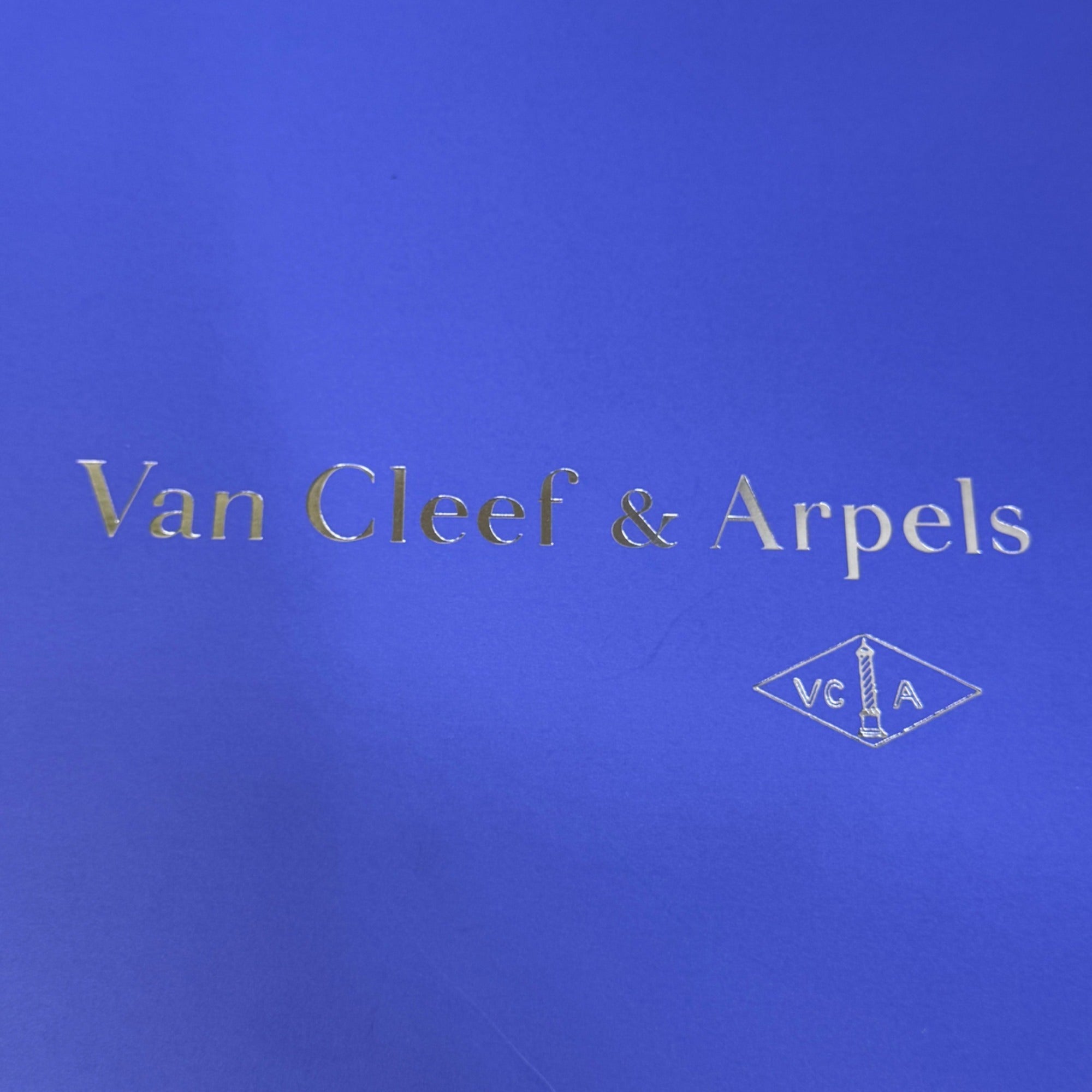 Van Cleef & Arpels Blue Presentation Gift Storage Box 12x7x5.5 Empty Authentic