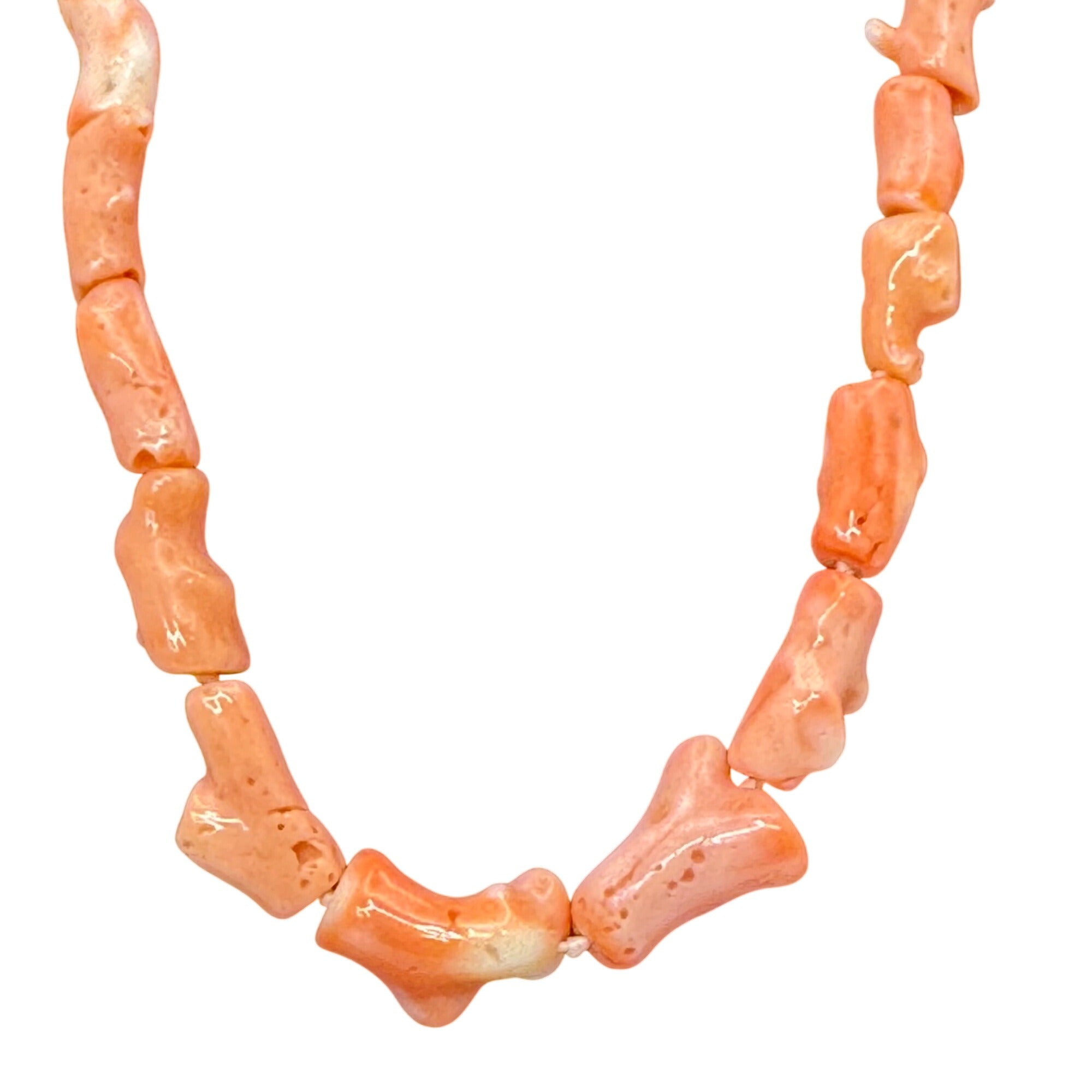 Nancy Brown Sterling Silver Pink Coral Angel Skin Necklace & Earrings Set In Box