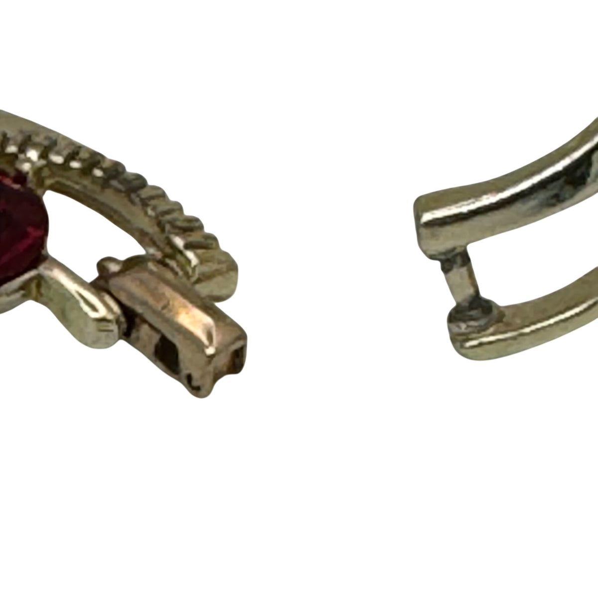 Kramer Ruby Red Rhinestone Bracelet Clip-On Earrings Set Vintage Gold-Tone