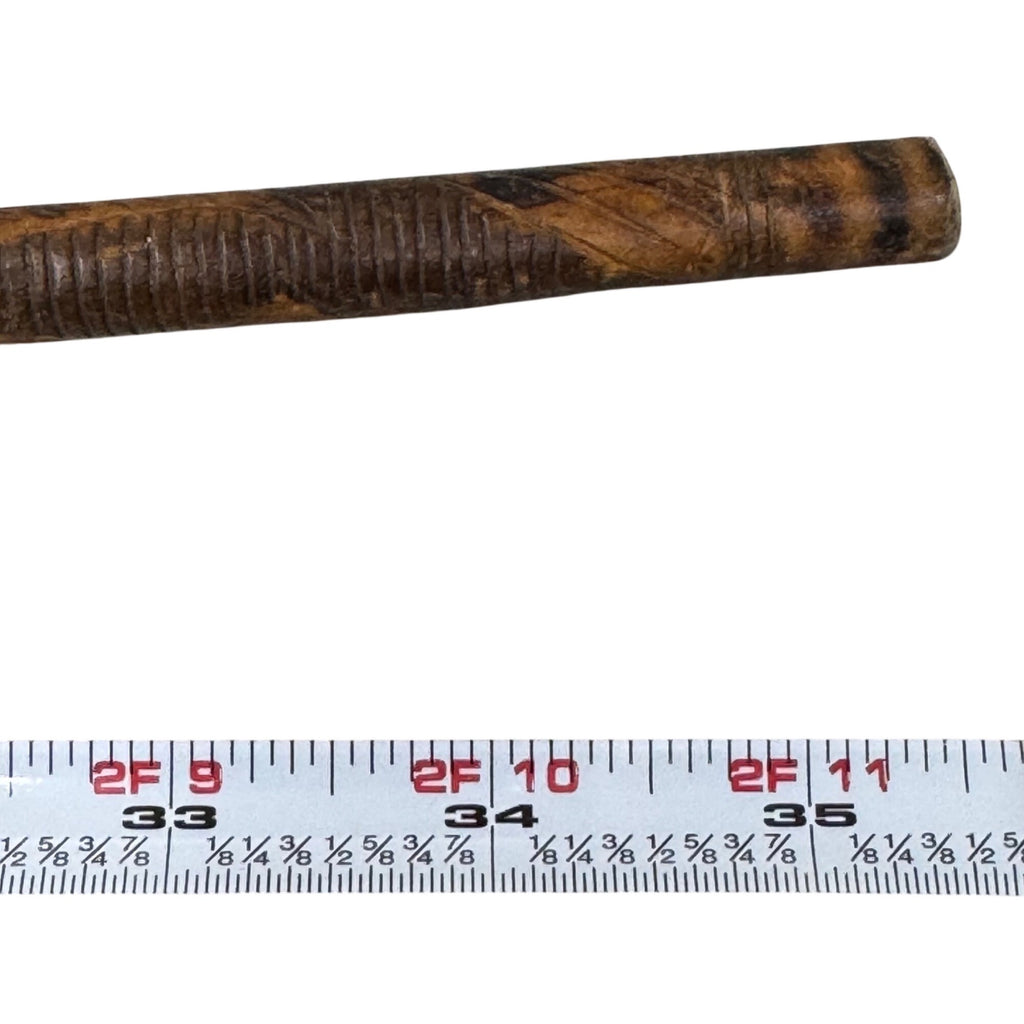 Vintage Mexican Aztec Tijuana Carved Wood Walking Stick Cane Old Folk Art 35.5"