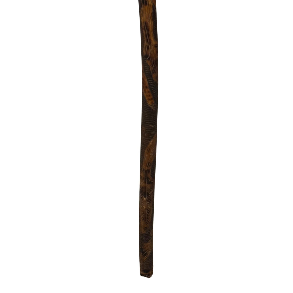 Vintage Mexican Aztec Tijuana Carved Wood Walking Stick Cane Old Folk Art 35.5"