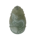 Vintage Carved Green Jade Rat Mouse Pendant - Chinese Zodiac Lucky Amulet 1.5"