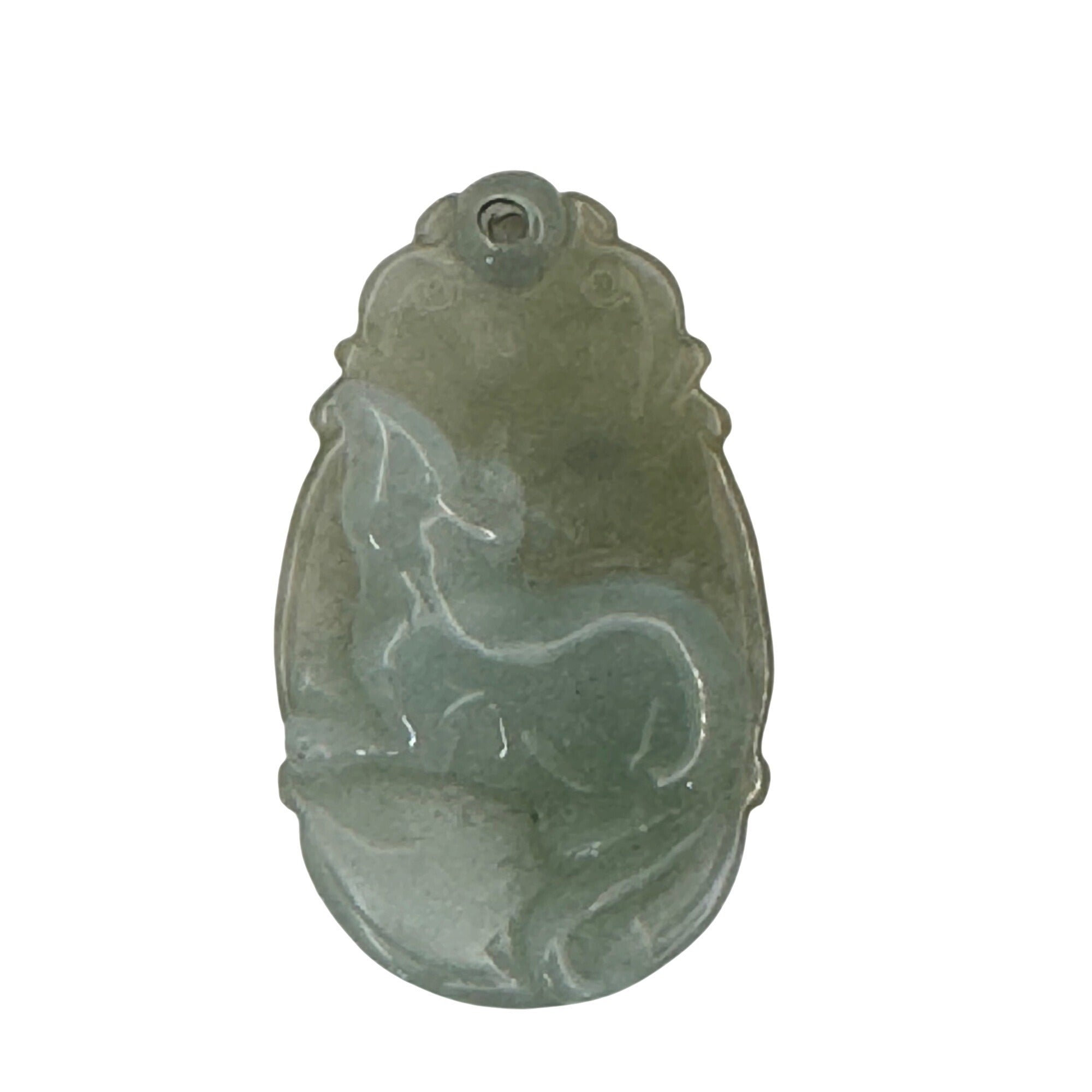 Vintage Carved Green Jade Rat Mouse Pendant - Chinese Zodiac Lucky Amulet 1.5"