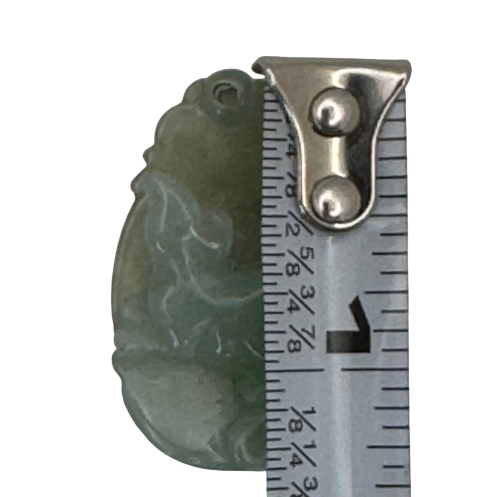Vintage Carved Green Jade Rat Mouse Pendant - Chinese Zodiac Lucky Amulet 1.5"