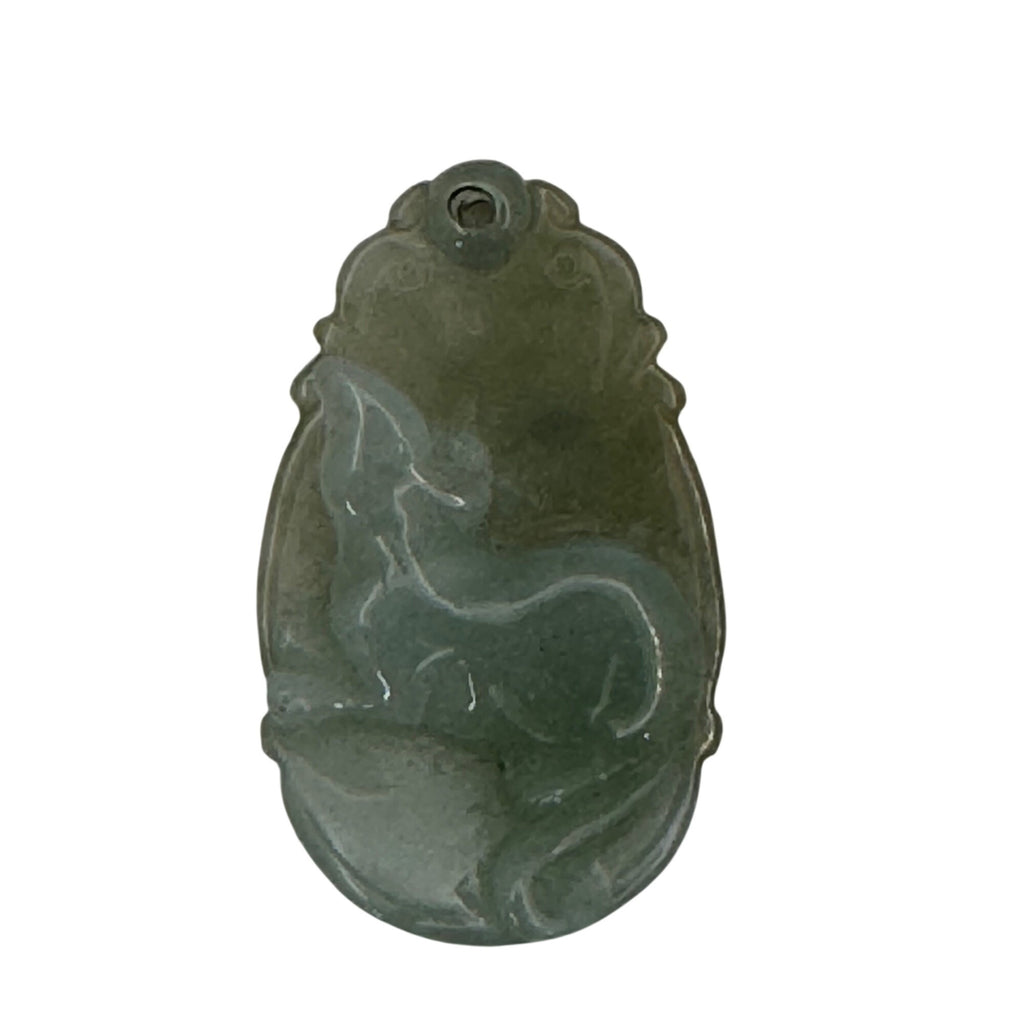 Vintage Carved Green Jade Rat Mouse Pendant - Chinese Zodiac Lucky Amulet 1.5"