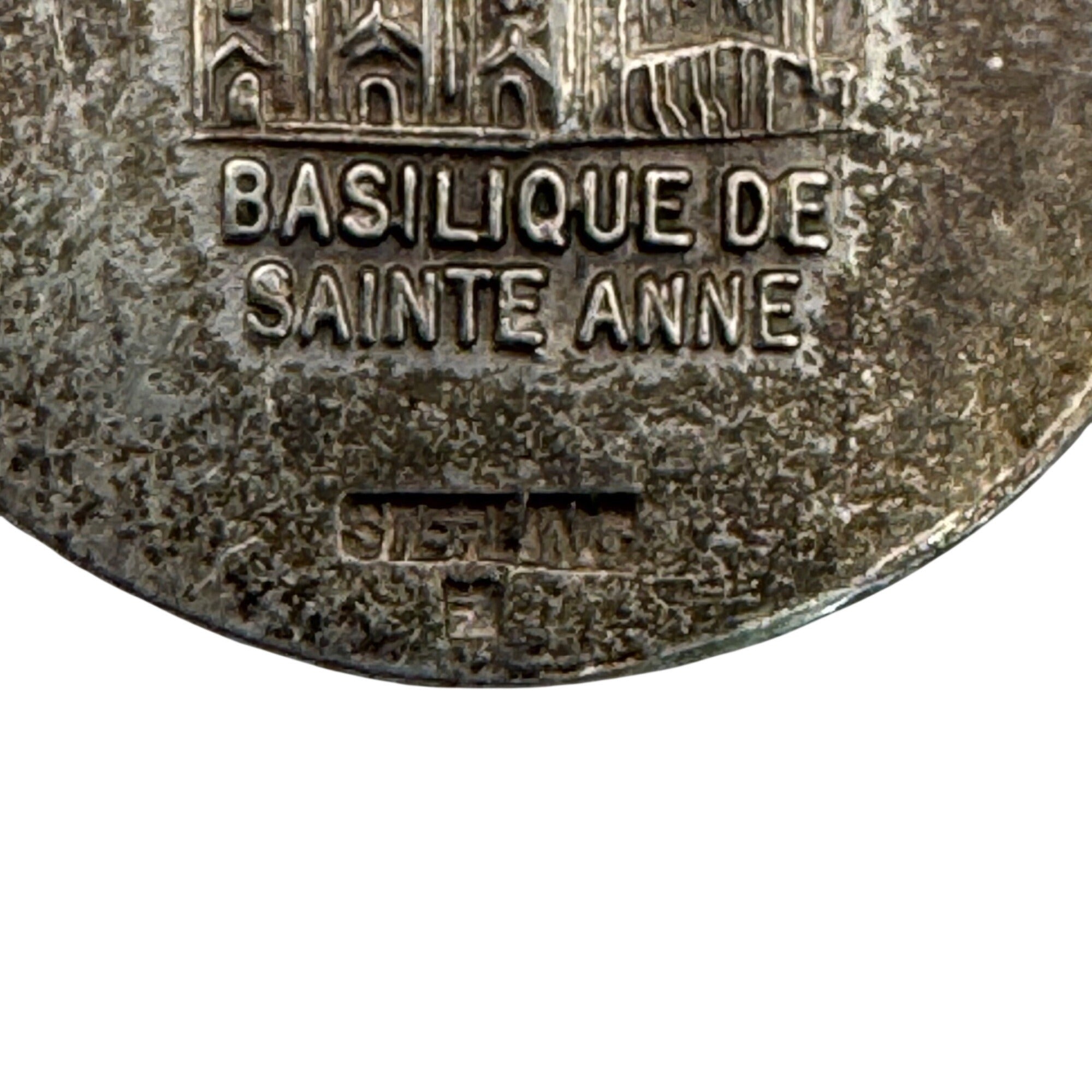 St Anne Ann De Beaupre French Silver Relic Religious Medal Pendant France Vtg