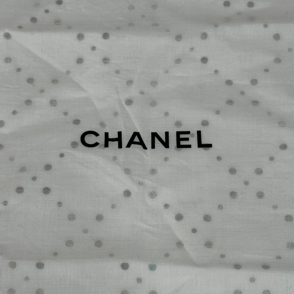 Chanel White Cotton Dust Bag Zipper For Purse Handbag 18” X 13" Storage Gift