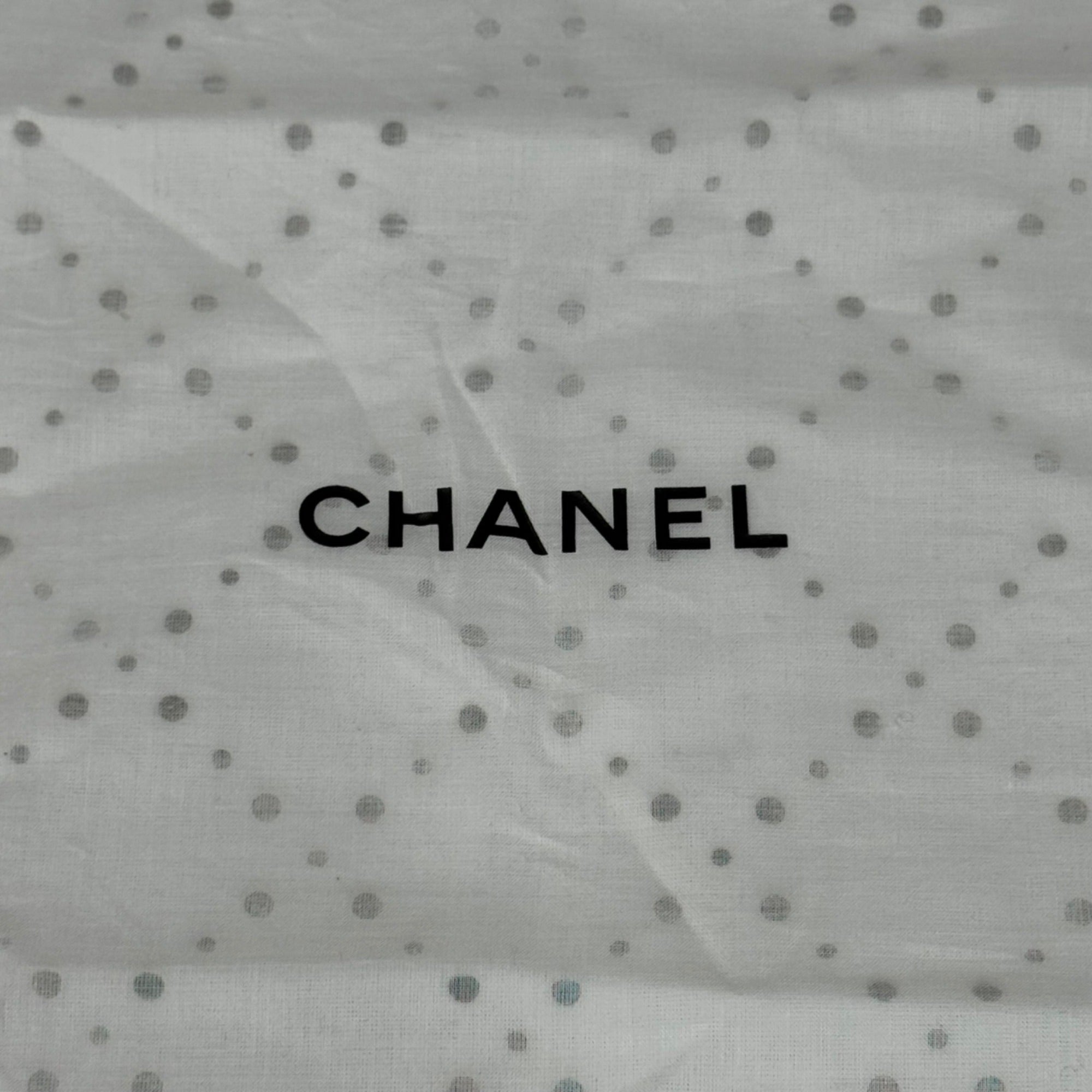 Chanel White Cotton Dust Bag Zipper For Purse Handbag 18” X 13" Storage Gift