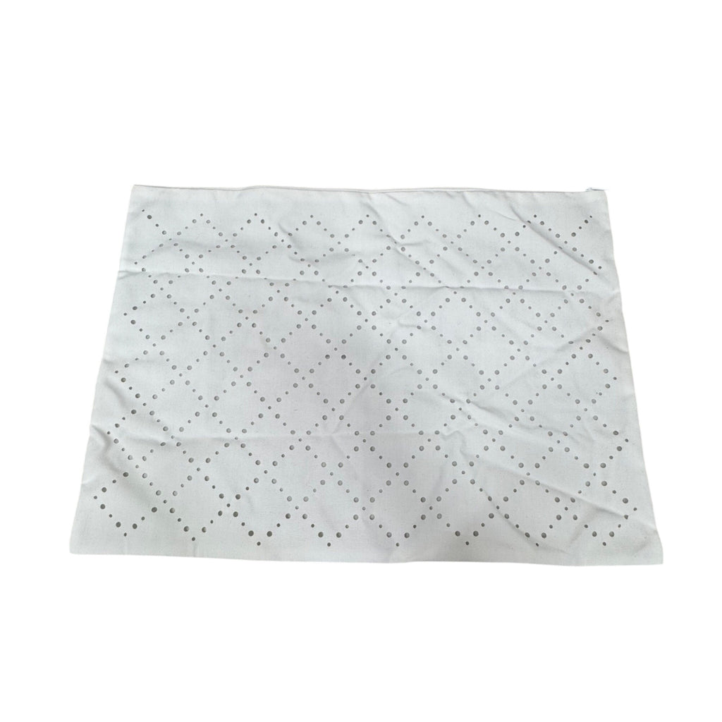 Chanel White Cotton Dust Bag Zipper For Purse Handbag 18” X 13" Storage Gift