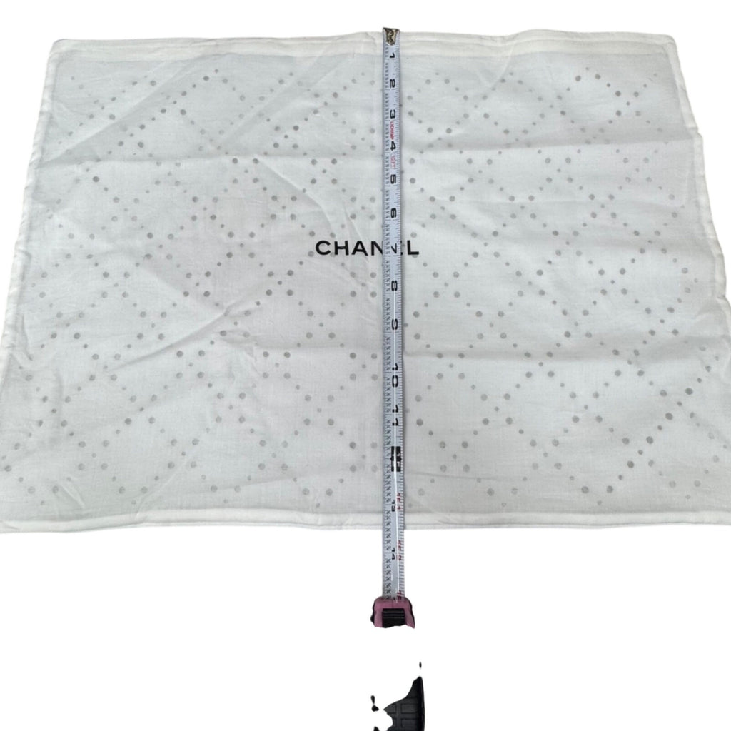 Chanel White Cotton Dust Bag Zipper For Purse Handbag 18” X 13" Storage Gift