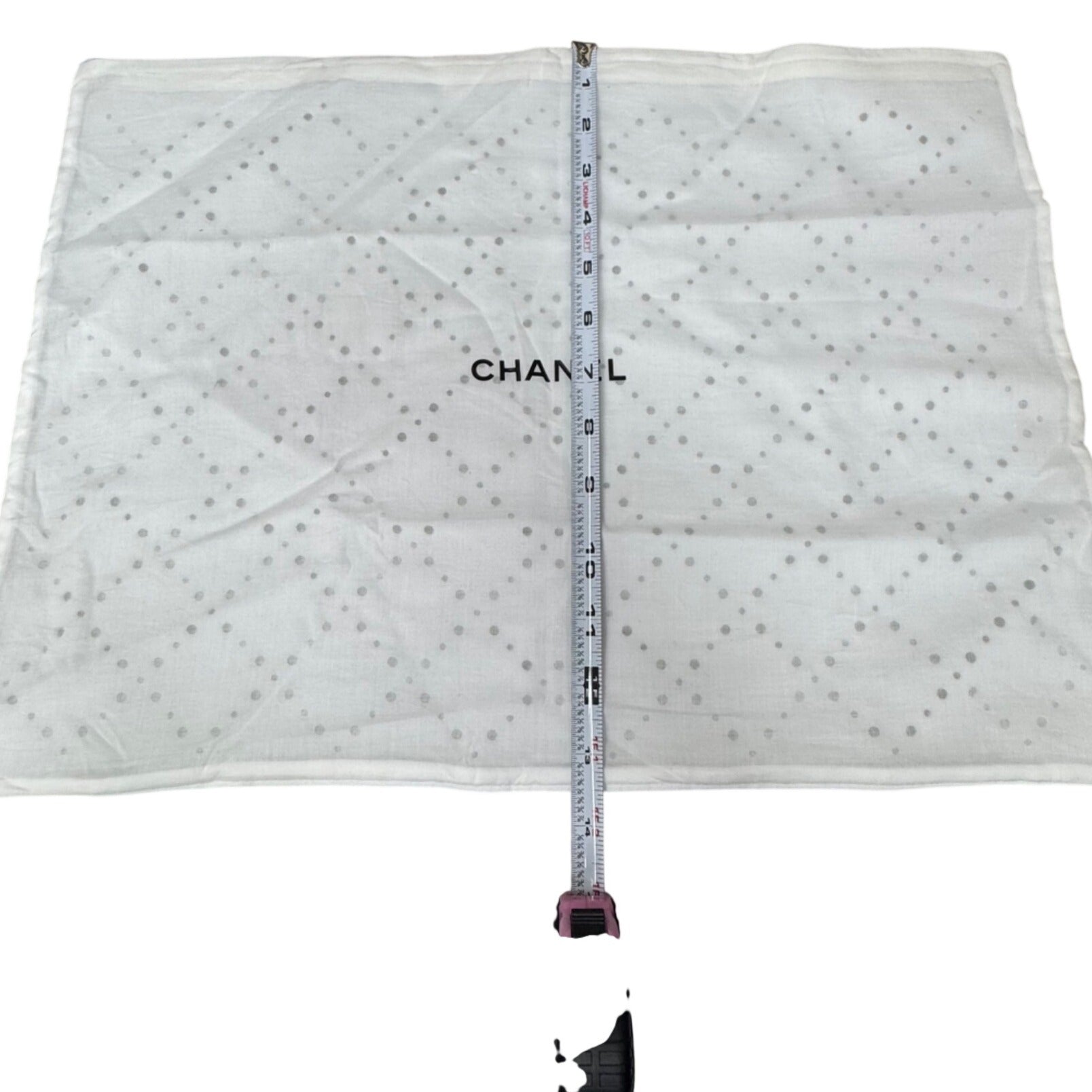 Chanel White Cotton Dust Bag Zipper For Purse Handbag 18” X 13" Storage Gift