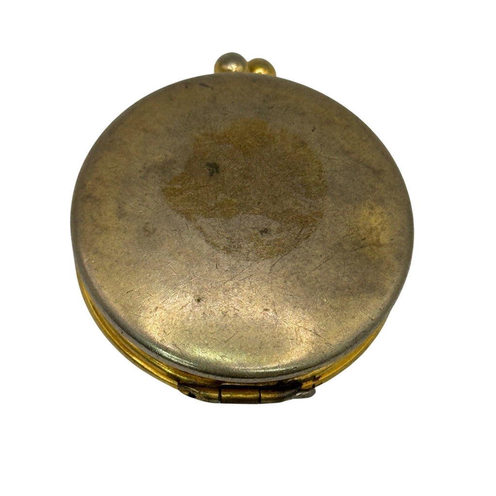 Vintage Nettie Rosenstein Blue Enameled Pill Box Compact Blue & Gold Star 1.5"