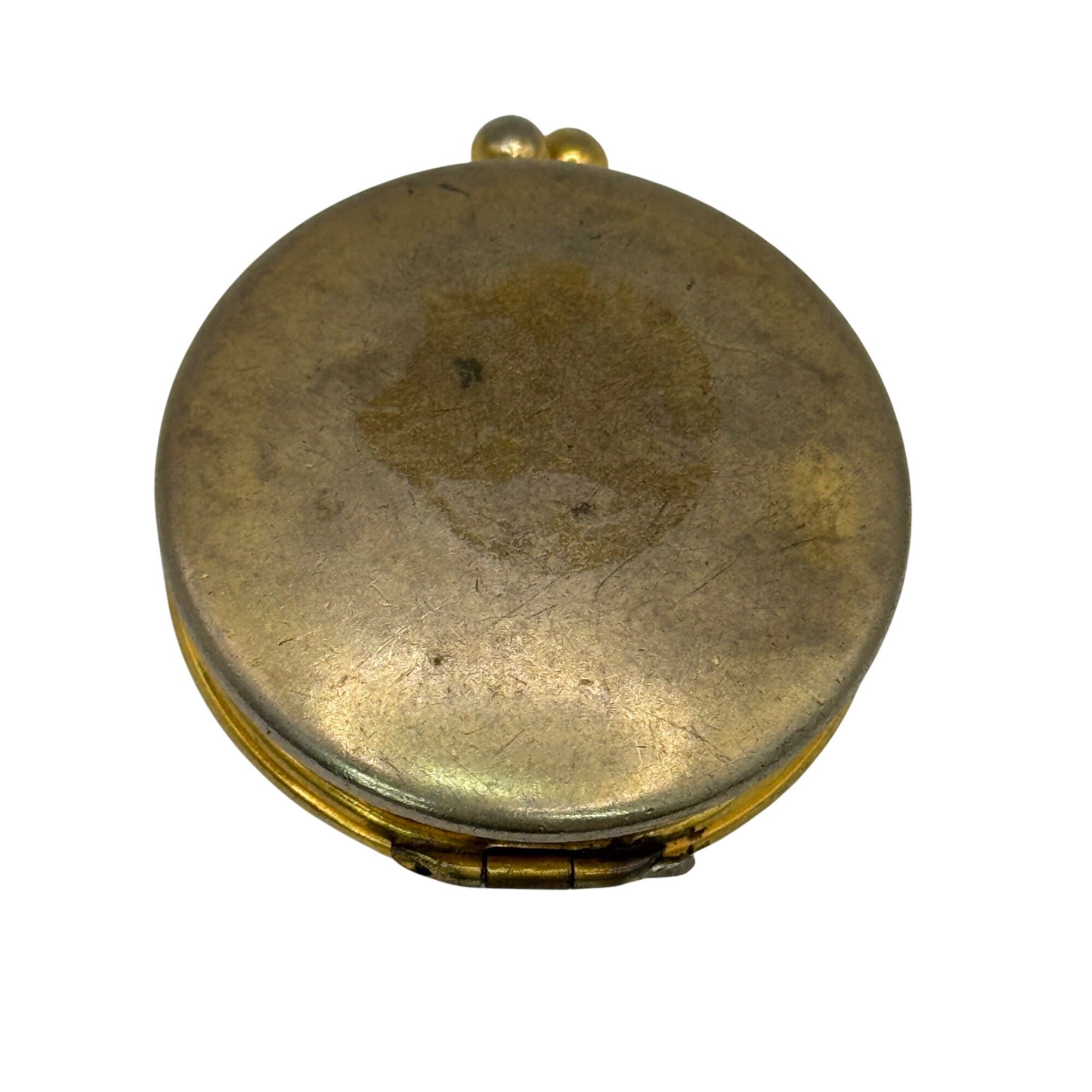 Vintage Nettie Rosenstein Blue Enameled Pill Box Compact Blue & Gold Star 1.5"
