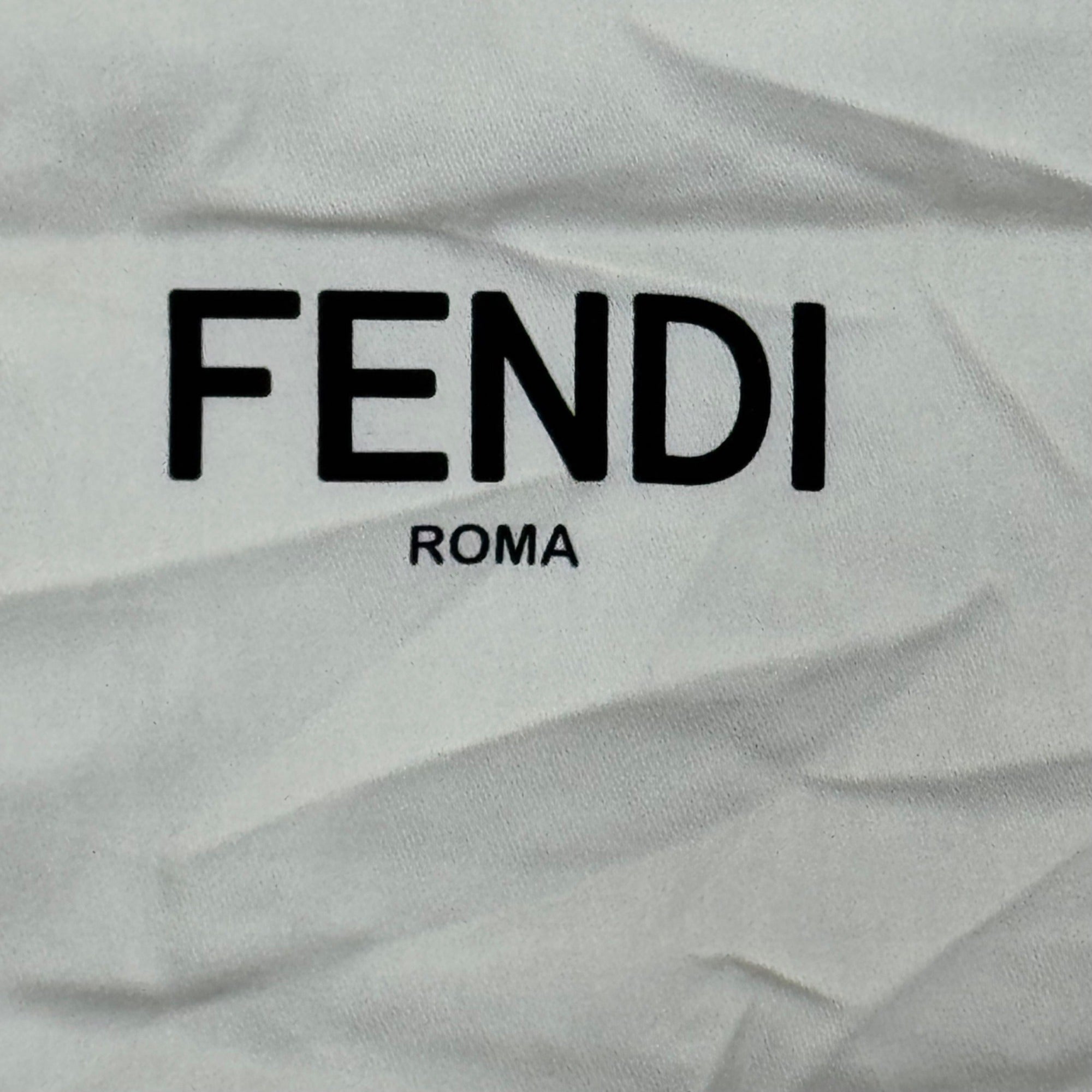 Fendi White Drawstring Dust Bag 17" x 12” Shoes Purse Handbag Storage Authentic