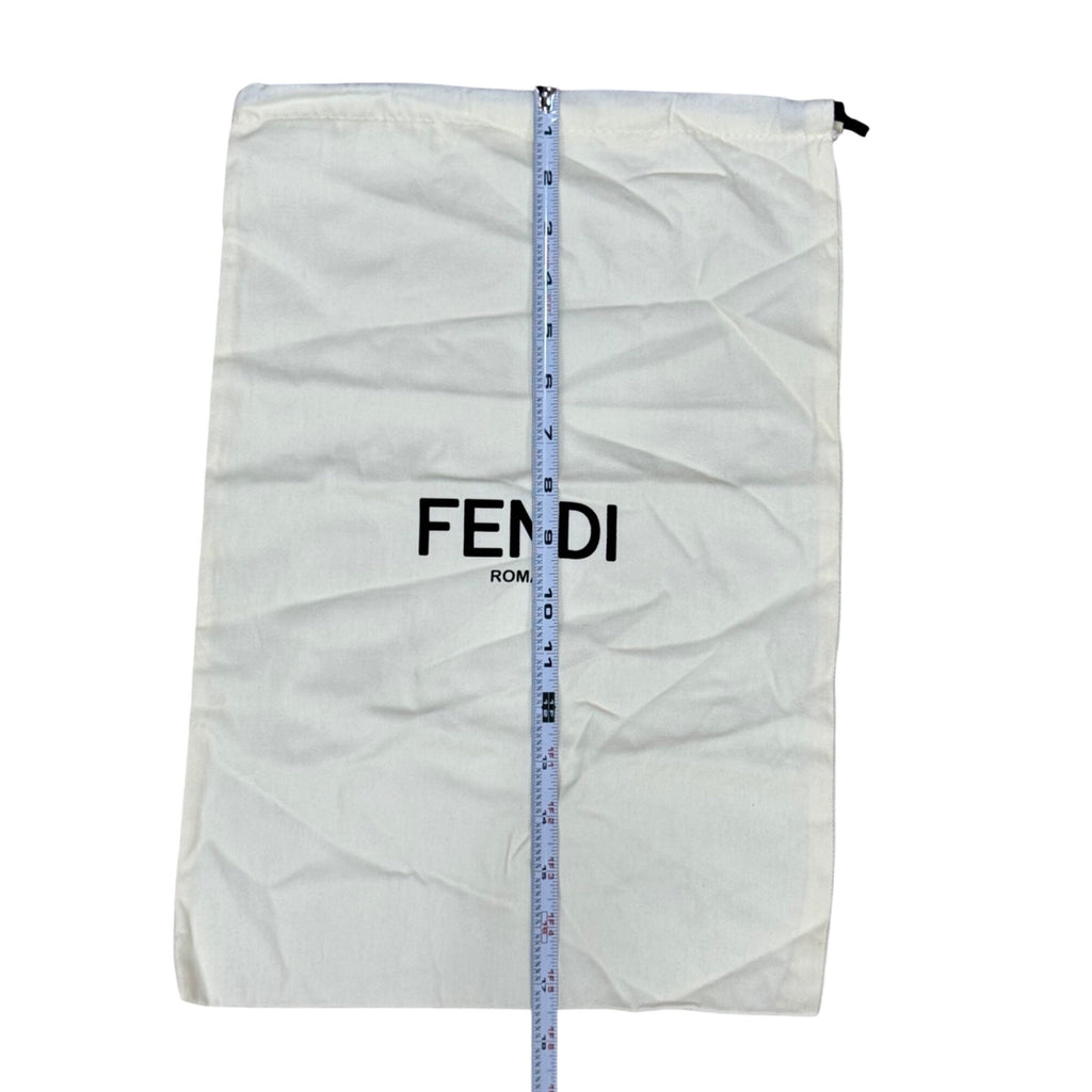Fendi White Drawstring Dust Bag 17" x 12” Shoes Purse Handbag Storage Authentic