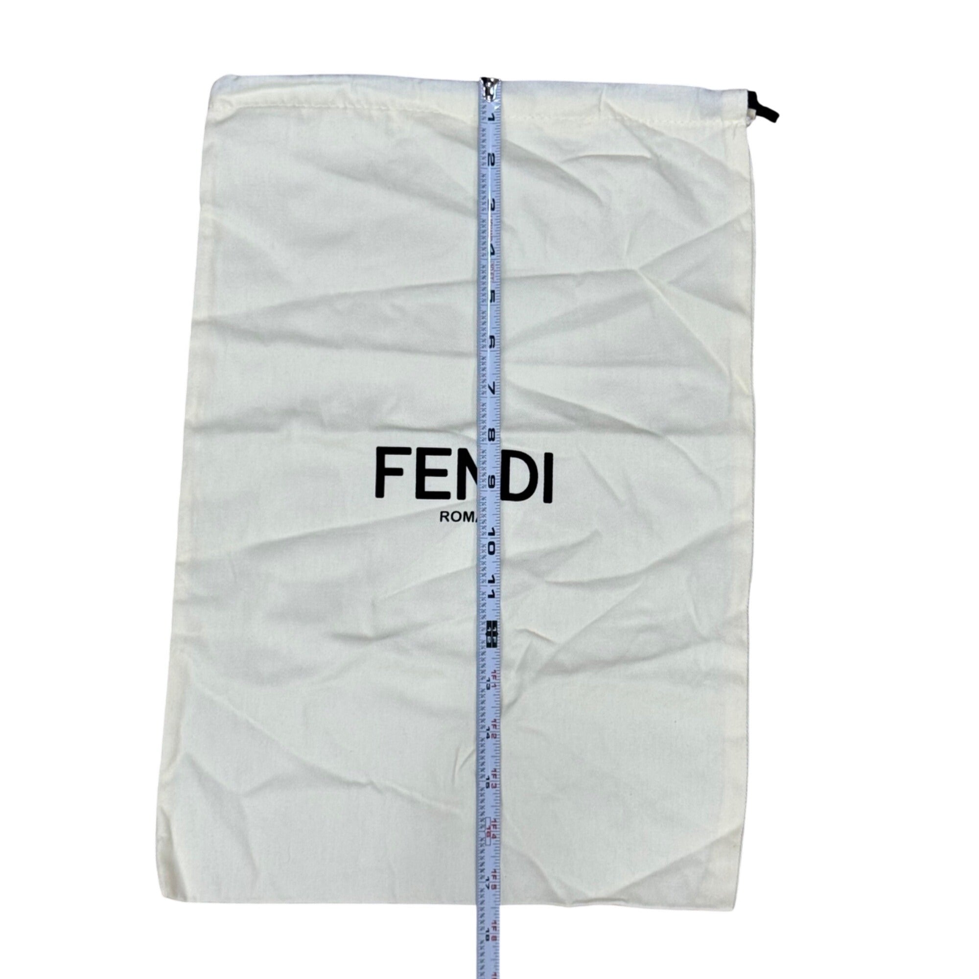 Fendi White Drawstring Dust Bag 17" x 12” Shoes Purse Handbag Storage Authentic