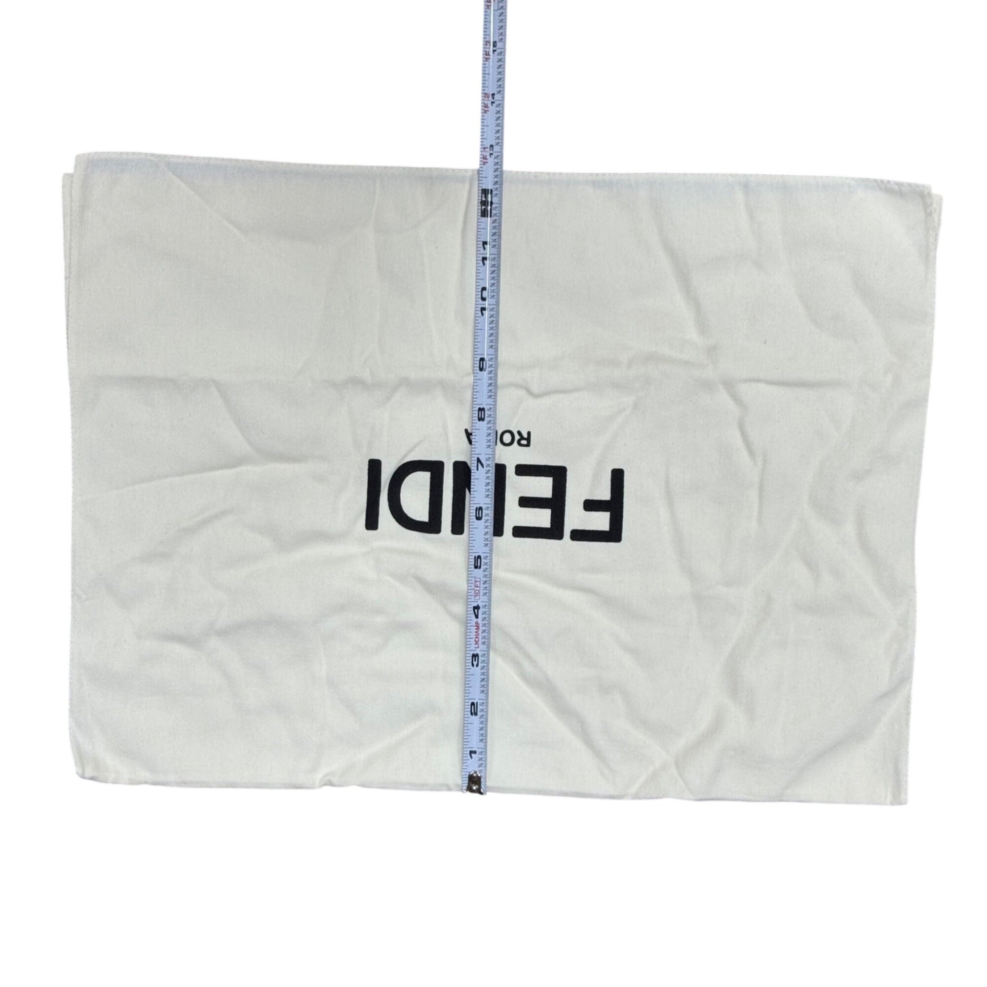 Fendi Roma White Cotton Dust Bag 17"x13" Clutch Purse Handbags Storage Authentic