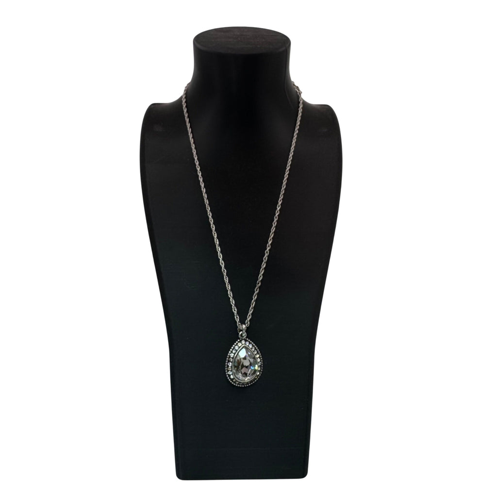 Brighton Raindrops NEW Necklace Silver-Tone Pendant Swarovski Rhinestones