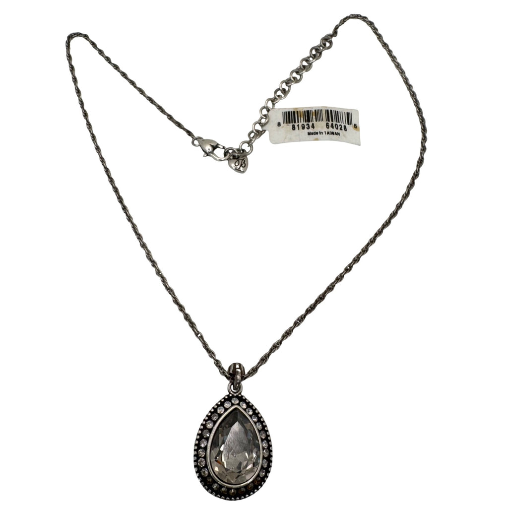 Brighton Raindrops NEW Necklace Silver-Tone Pendant Swarovski Rhinestones