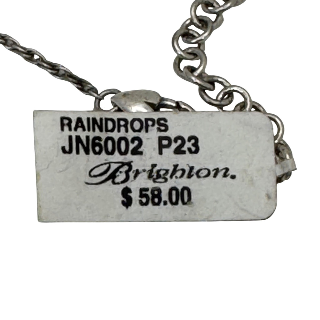 Brighton Raindrops NEW Necklace Silver-Tone Pendant Swarovski Rhinestones