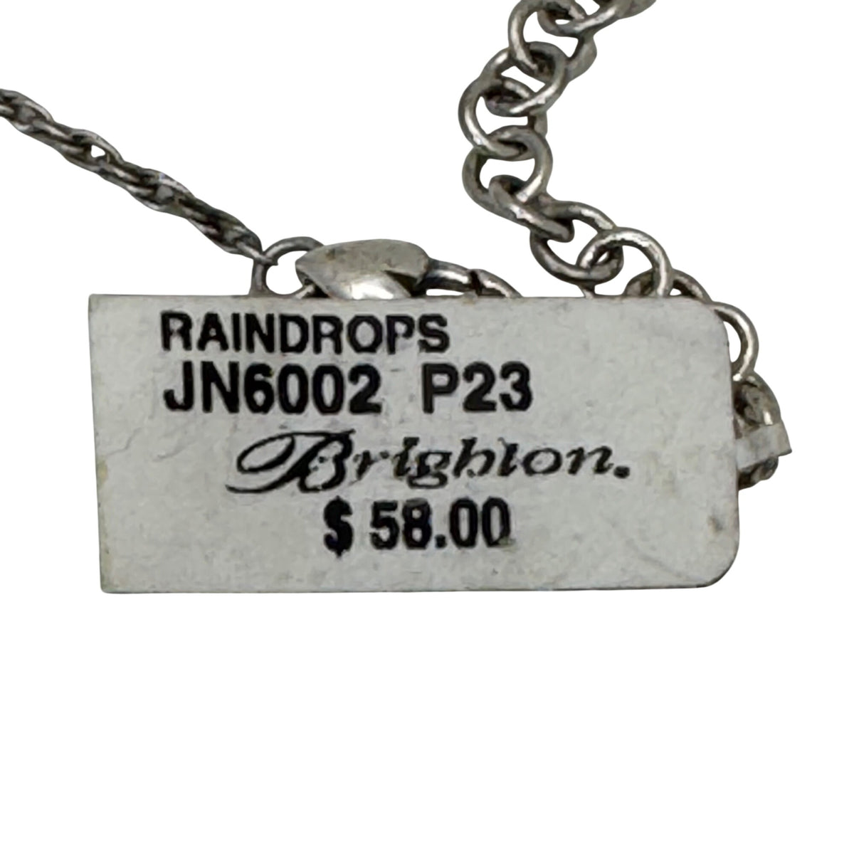 Brighton Raindrops NEW Necklace Silver-Tone Pendant Swarovski Rhinestones