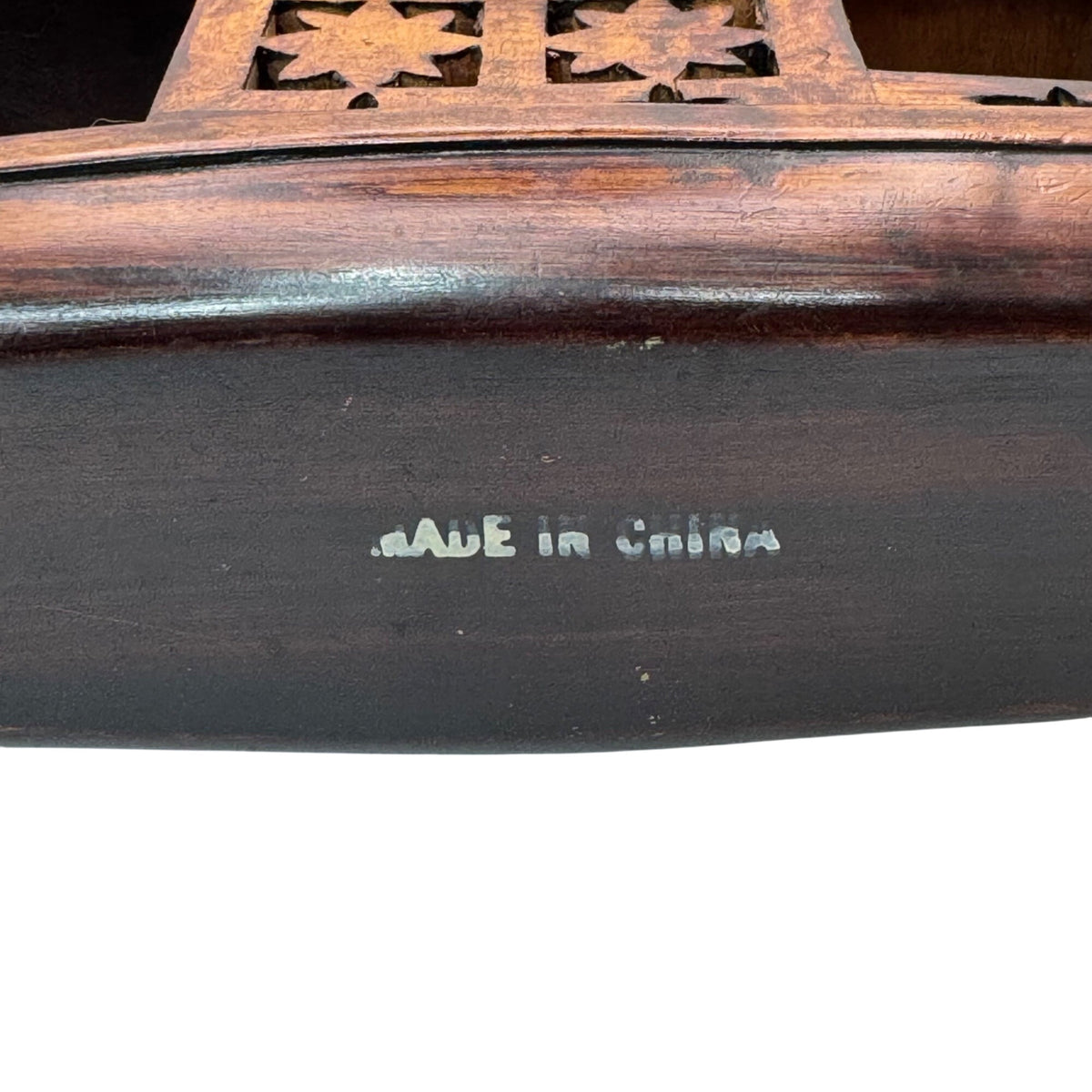Carved Rosewood Boat Handcrafted Wooden Decorative Model Cutout Made China 10"