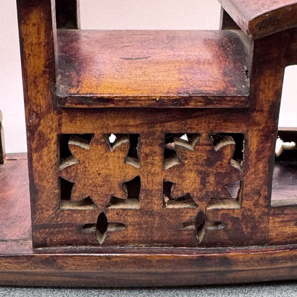 Carved Rosewood Boat Handcrafted Wooden Decorative Model Cutout Made China 10"