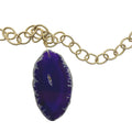 Bellezza Italy Purple Geode Slice Gold-Tone Chain Necklace Agate Pendant 32"