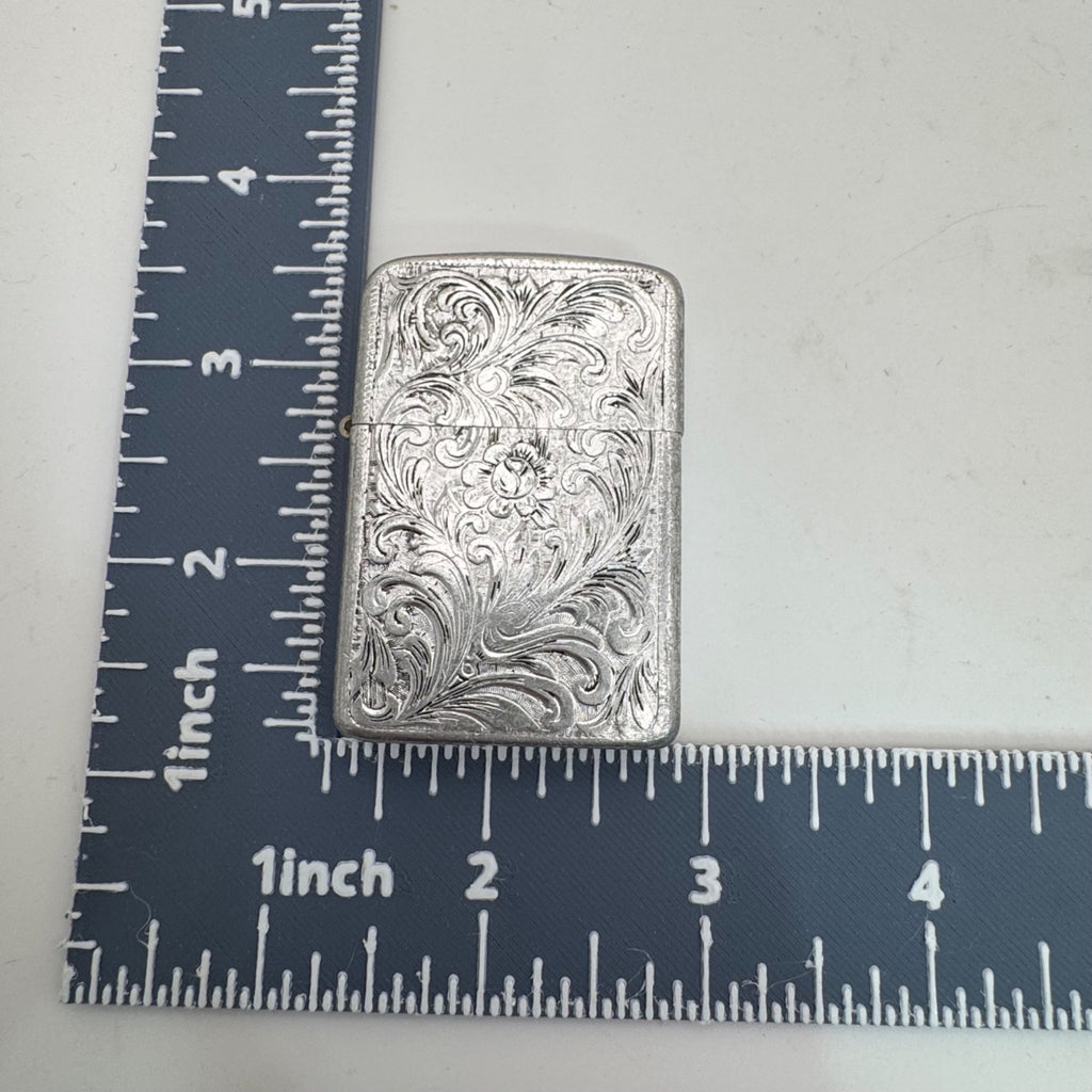 Park Industries Set Cigarette Cases Lighter Lot Engraved Vtg Silver Metal Floral