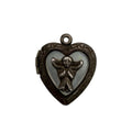 Vintage Heart Sterling Silver Angel Watch Over Protect me Locket Pendant 3.5g 1"