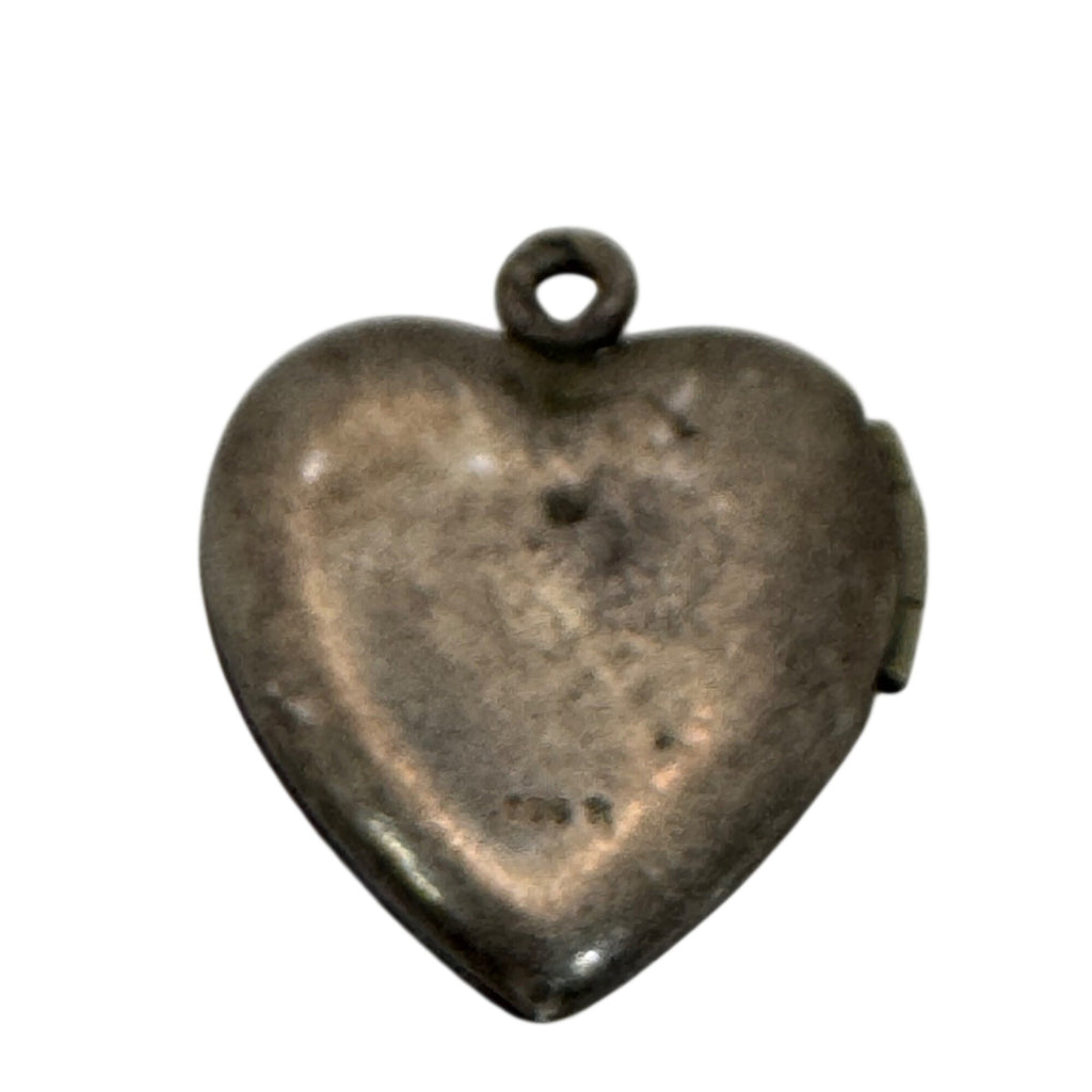 Vintage Heart Sterling Silver Angel Watch Over Protect me Locket Pendant 3.5g 1"