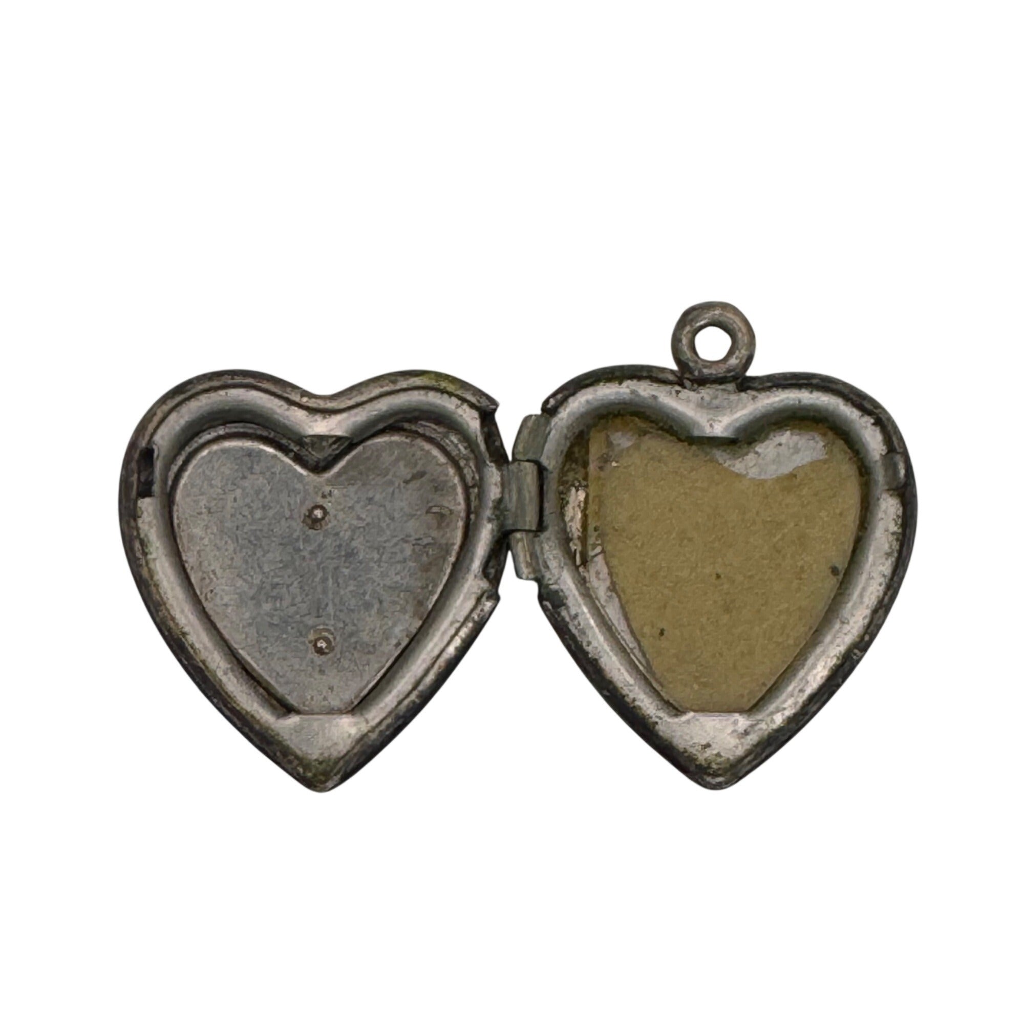Vintage Heart Sterling Silver Angel Watch Over Protect me Locket Pendant 3.5g 1"