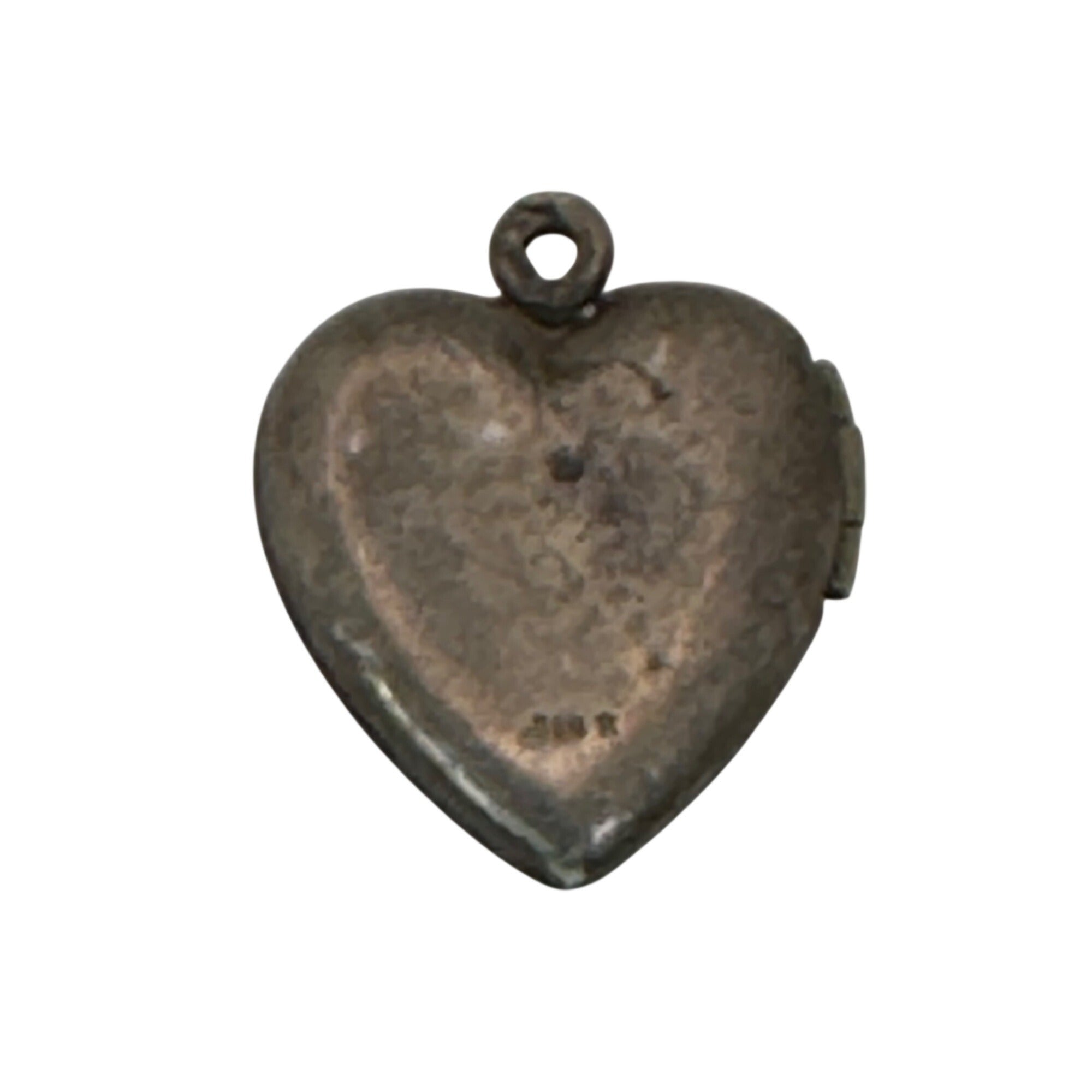 Vintage Heart Sterling Silver Angel Watch Over Protect me Locket Pendant 3.5g 1"